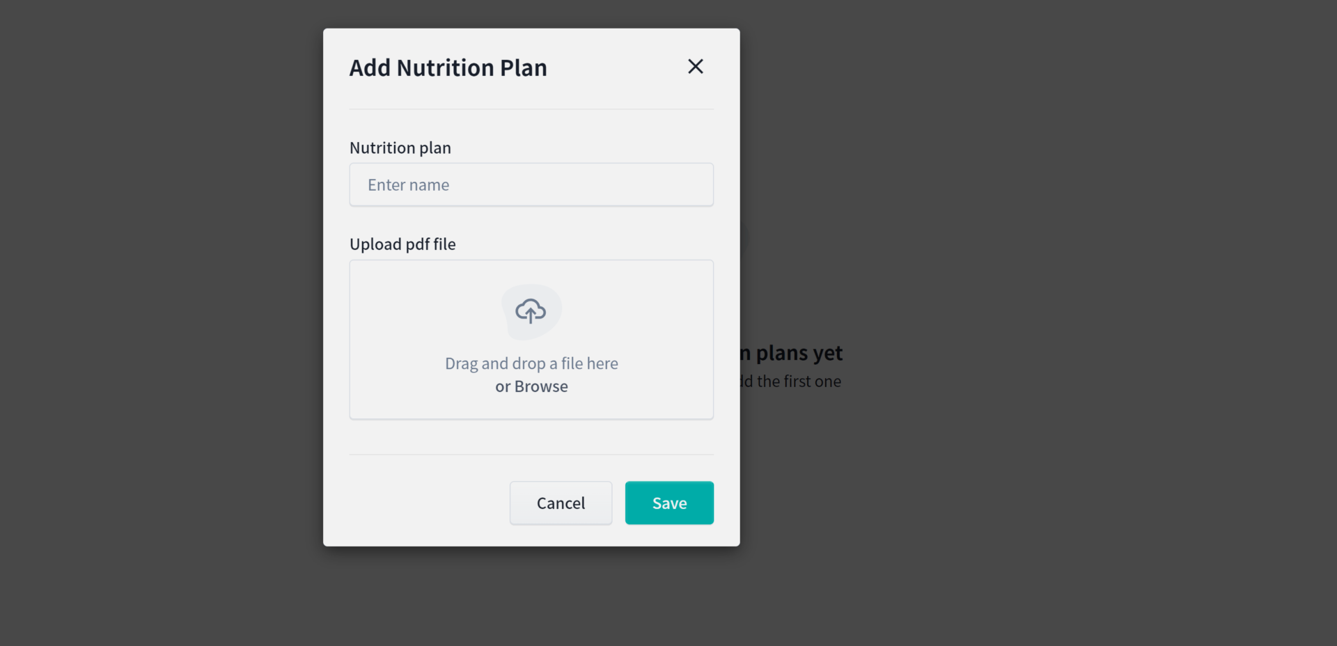 Add Nutrition Plan